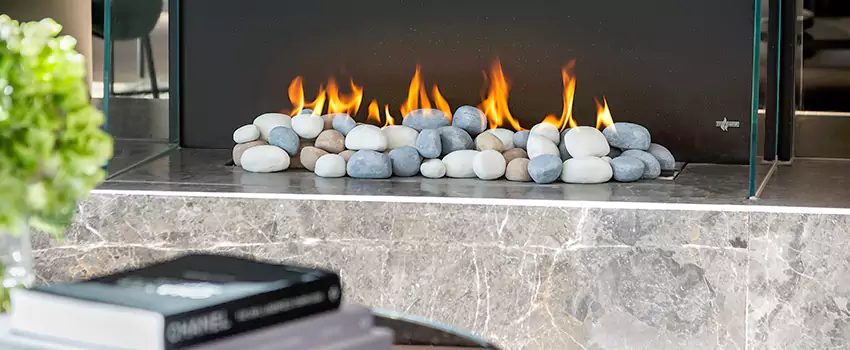 Double-Height Fireplace Design Refurbishment in East Hill, British Columbia